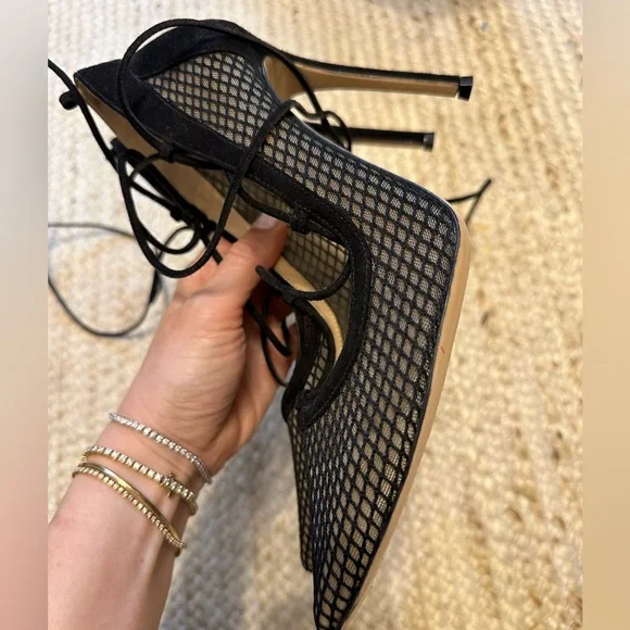 Gianvito Rossi black lace up mesh shoes. Size 39.5 or 8.5 - Picture 5 of 5